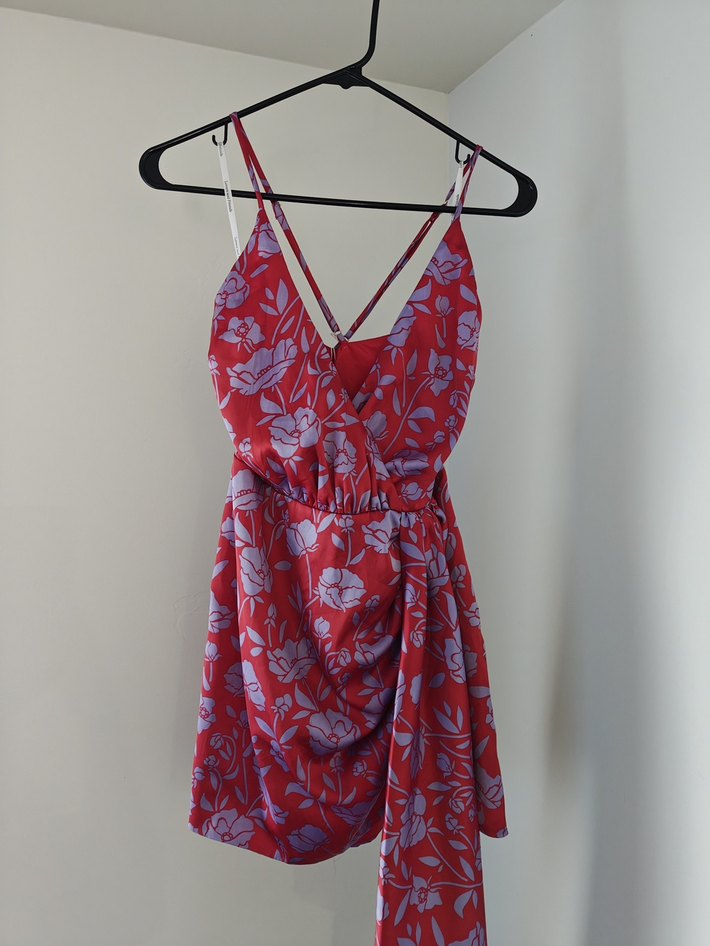Lovers + Friends Red Floral Mini Dress with Lavender Print